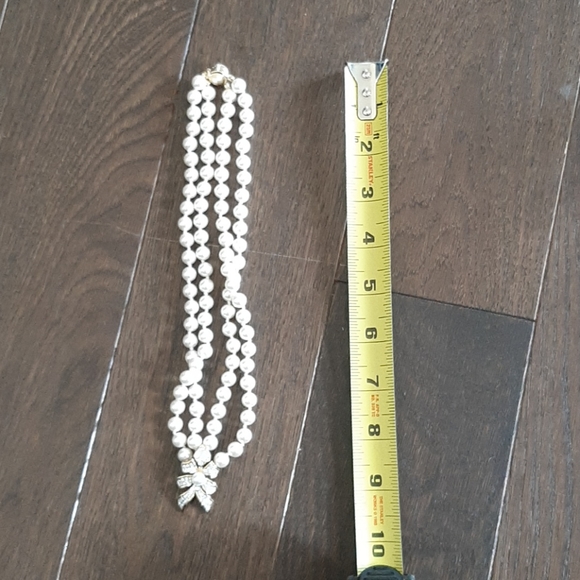 Necklace - (faux) pearl, gold, and diamond - Picture 5 of 5